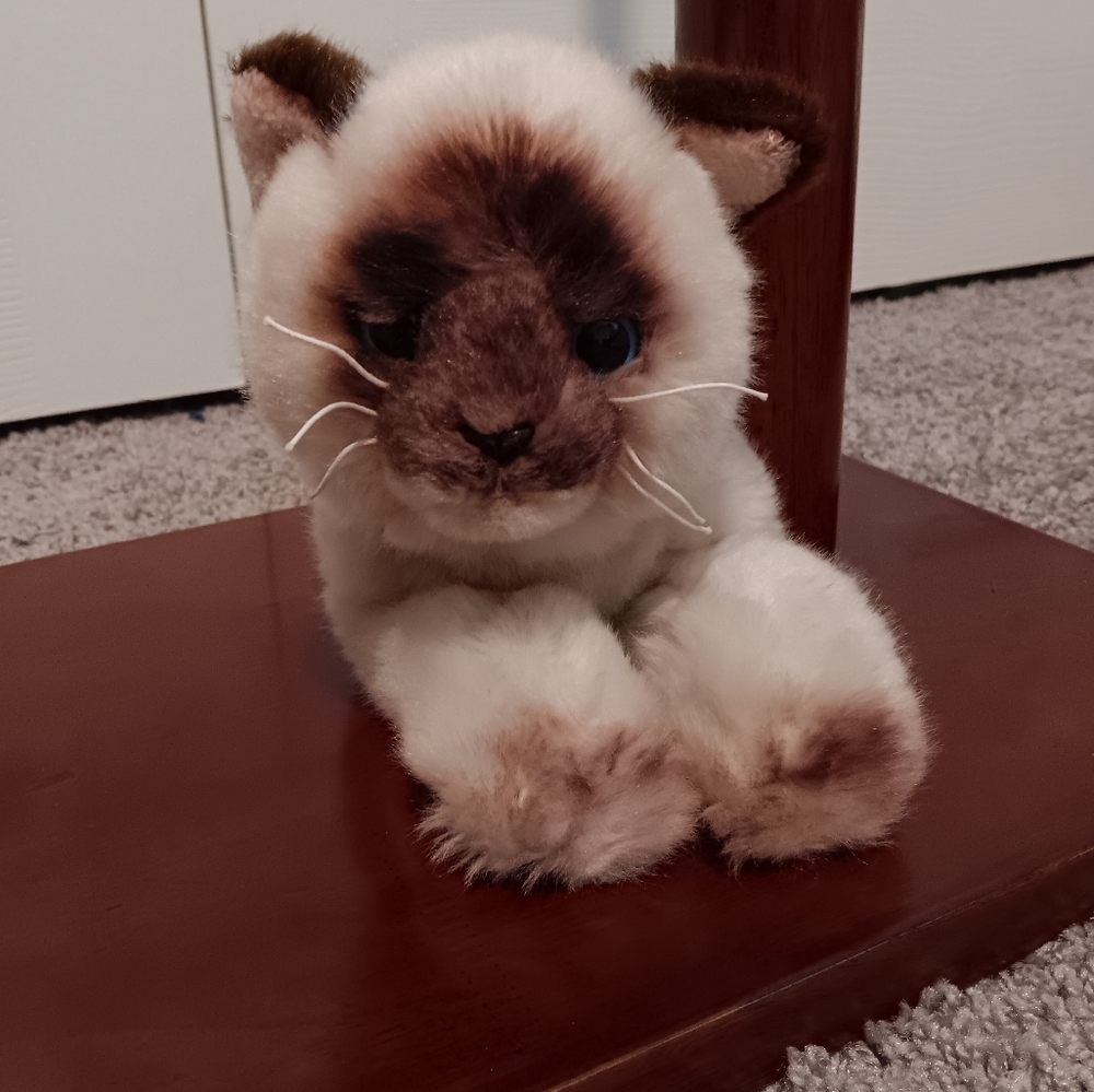Plush Siamese Cat Toy - Brown and Cream